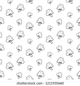 Seamless pattern hand drawn broccoli. Doodle black sketch. Sign symbol. Decoration element. Isolated on white background. Flat design. Vector illustration.