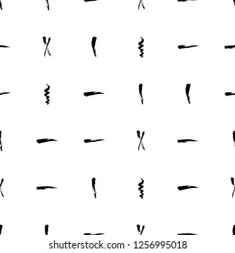 Seamless pattern hand drawn with a brush strokes. Abstract black and white paint brushstrokes vector illustration. Grunge monochrome background. Good for web, print, textile and wrapping paper.