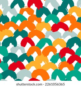 Seamless pattern with hand drawn brush strokes. Design for fabric, textile print, wrapping, cover. Vector illustration