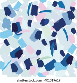 Seamless pattern hand drawn with a brush. Abstract brushstrokes.