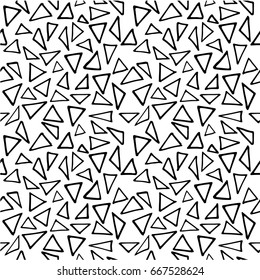 Seamless pattern with hand drawn brush strokes. Ink illustration. Geometric pattern for wrapping paper.