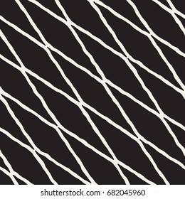 Seamless pattern hand drawn brush strokes. Ink doodle grunge illustration. Geometric monochrome vector pattern.