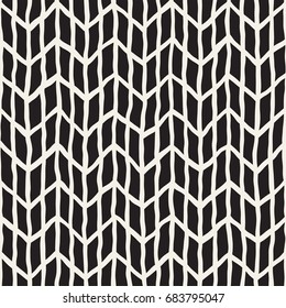 Seamless pattern with hand drawn brush strokes. Ink doodle grunge illustration. Geometric monochrome vector pattern.