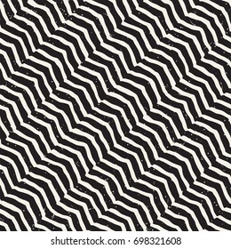 Seamless pattern with hand drawn brush strokes. Ink doodle grunge illustration. Geometric monochrome vector pattern.
