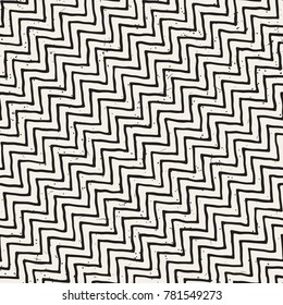 Seamless pattern with hand drawn brush strokes. Ink doodle grunge illustration. Geometric monochrome vector pattern.