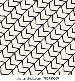 Seamless pattern with hand drawn brush strokes. Ink doodle grunge illustration. Geometric monochrome vector pattern.