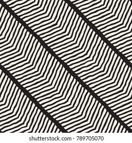 Seamless pattern with hand drawn brush strokes. Ink doodle grunge illustration. Geometric monochrome vector pattern.