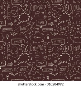 Seamless pattern, hand drawn business, communication doodles,vector illustration