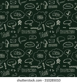 Seamless pattern, hand drawn business, communication doodles,vector illustration