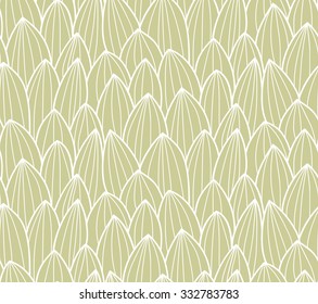 Seamless pattern with hand drawn cactus grid, vector illustration