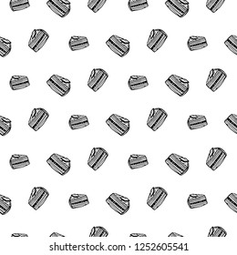 Seamless pattern hand drawn cake doodle. Sketch style icon. Decoration element. Isolated on white background. Flat design. Vector illustration.