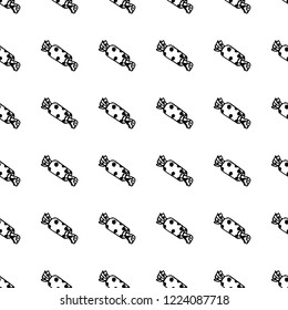 Seamless pattern hand drawn candy. Doodle black sketch. Sign symbol. Decoration element. Isolated on white background. Flat design. Vector illustration.