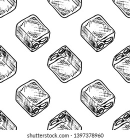 Seamless pattern hand drawn canister doodle. Sketch style icon. Decoration element. Isolated on white background. Flat design. Vector illustration.