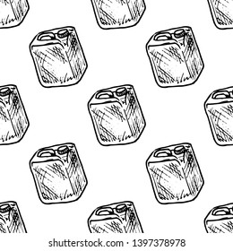 Seamless pattern hand drawn canister doodle. Sketch style icon. Decoration element. Isolated on white background. Flat design. Vector illustration.