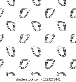 Seamless pattern hand drawn carbine. Doodle black sketch. Sign symbol. Decoration element. Isolated on white background. Flat design. Vector illustration.