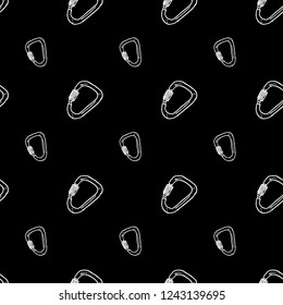 Seamless pattern hand drawn carbine. Doodle black sketch. Sign symbol. Decoration element. Isolated on black background. Flat design. Vector illustration.