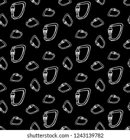 Seamless pattern hand drawn carbine. Doodle black sketch. Sign symbol. Decoration element. Isolated on black background. Flat design. Vector illustration.