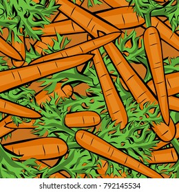 Seamless pattern hand drawn carrot, vector