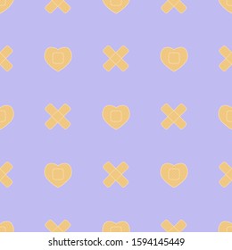 Seamless pattern with hand drawn cartoon plaster. Vector illustration