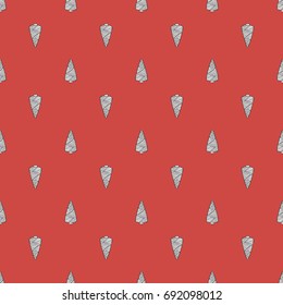 a seamless pattern with hand drawn cartoon doodle tree; a fir tree repeated background; great for winter wrapping; christmas packaging; new year fabric