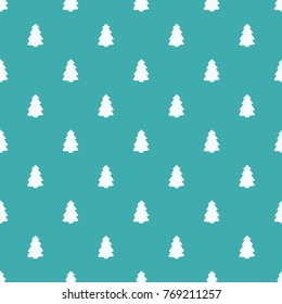 a seamless pattern with hand drawn cartoon doodle tree;  fir tree repeated background; forest textile; great for winter wrapping; christmas packaging; new year fabric; digitally hand drawn