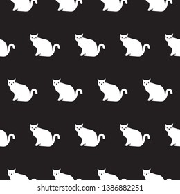 seamless pattern with hand drawn cats