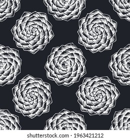 Seamless pattern with hand drawn chalk camellia japonica