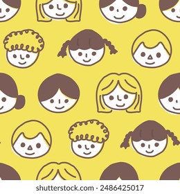 Seamless pattern of hand drawn character