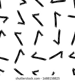 Seamless pattern with hand drawn check symbols. Black sketch check symbol on white background. Vector illustration