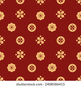 Seamless pattern with hand drawn Chinese new year. Background for textile, wrapping paper, fashion, illustration.