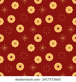 Seamless pattern with hand drawn Chinese new year. Background for textile, wrapping paper, fashion, illustration.