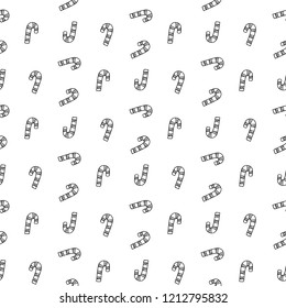 Seamless pattern hand drawn christmas candy. Doodle black sketch. Sign symbol. Decoration element. Isolated on white background. Flat design. Vector illustration.