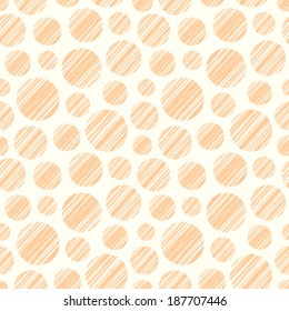 Seamless pattern with hand drawn circle elements. Abstract linear texture. Polka dot background. Vector illustration 