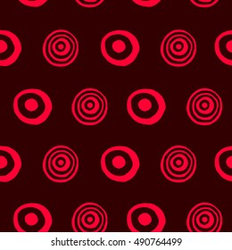 Seamless pattern with hand drawn circle shapes