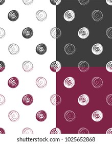 Seamless pattern with hand drawn circles. Hand drawn vector circles pattern. Collection of round doodles patterns