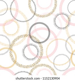 Seamless pattern with hand drawn circles.