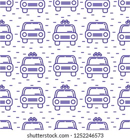 Seamless pattern with hand drawn city street elements. Vector illustration of urban transportation doodles for backgrounds, card, posters, textile prints, covers, fliers