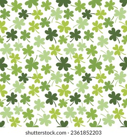 Seamless pattern with hand drawn cloverleaf. Background for textile,,wrapping paper, fashions, illustrations.