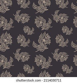 
Seamless pattern of hand drawn coffee branch and flowers, for wrapping paper, wallpaper, fabric pattern, backdrop, print, gift wrap, cover of notebook, envelope