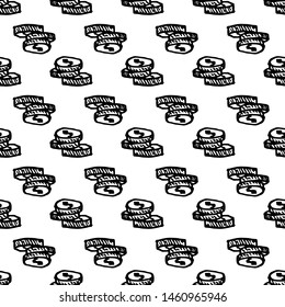 Seamless pattern Hand Drawn coins doodle. Sketch style icon. Decoration element. Isolated on white background. Flat design. Vector illustration.
