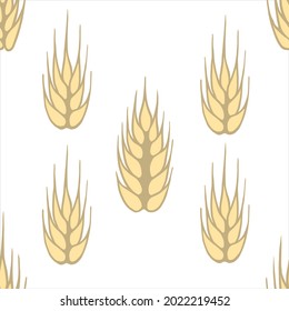 Seamless pattern. Hand drawn  color illustration of a wheat, ears of grains. Texture for ecological and healthy food. Health products. Handwritten graphics technique