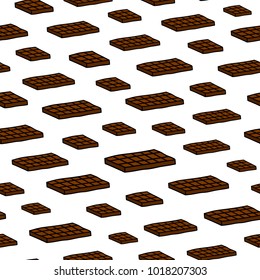 Seamless pattern with hand drawn colored dark chocolate bars.