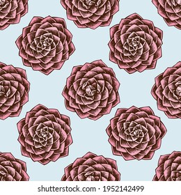 Seamless pattern with hand drawn colored camellia japonica