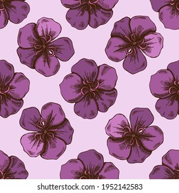 Seamless pattern with hand drawn colored glory bush