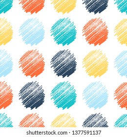 Seamless Pattern with hand drawn colorful scribble Smear. Abstract grunge texture. Vector illustration