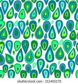 Seamless pattern with hand drawn colorful drops, clipping mask is used, vector illustration