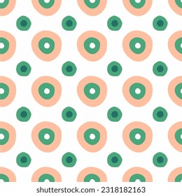 Seamless pattern with hand drawn colorful circles. Abstract dots geometric vector background.