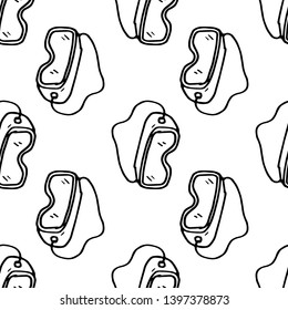 Seamless pattern hand drawn construction glasses doodle. Sketch style icon. Decoration element. Isolated on white background. Flat design. Vector illustration.