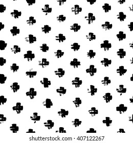 Seamless pattern with hand drawn cross. Ink illustration. Modern graphic pattern. Hand drawn ornament for wrapping paper. Dry brush illustration. Texture with crosses or pluses.
