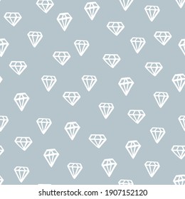 Seamless pattern with hand drawn crystal on a gray-blue background. Can be used for wallpaper, pattern fills, web page background,surface textures. Vector illustration. 
